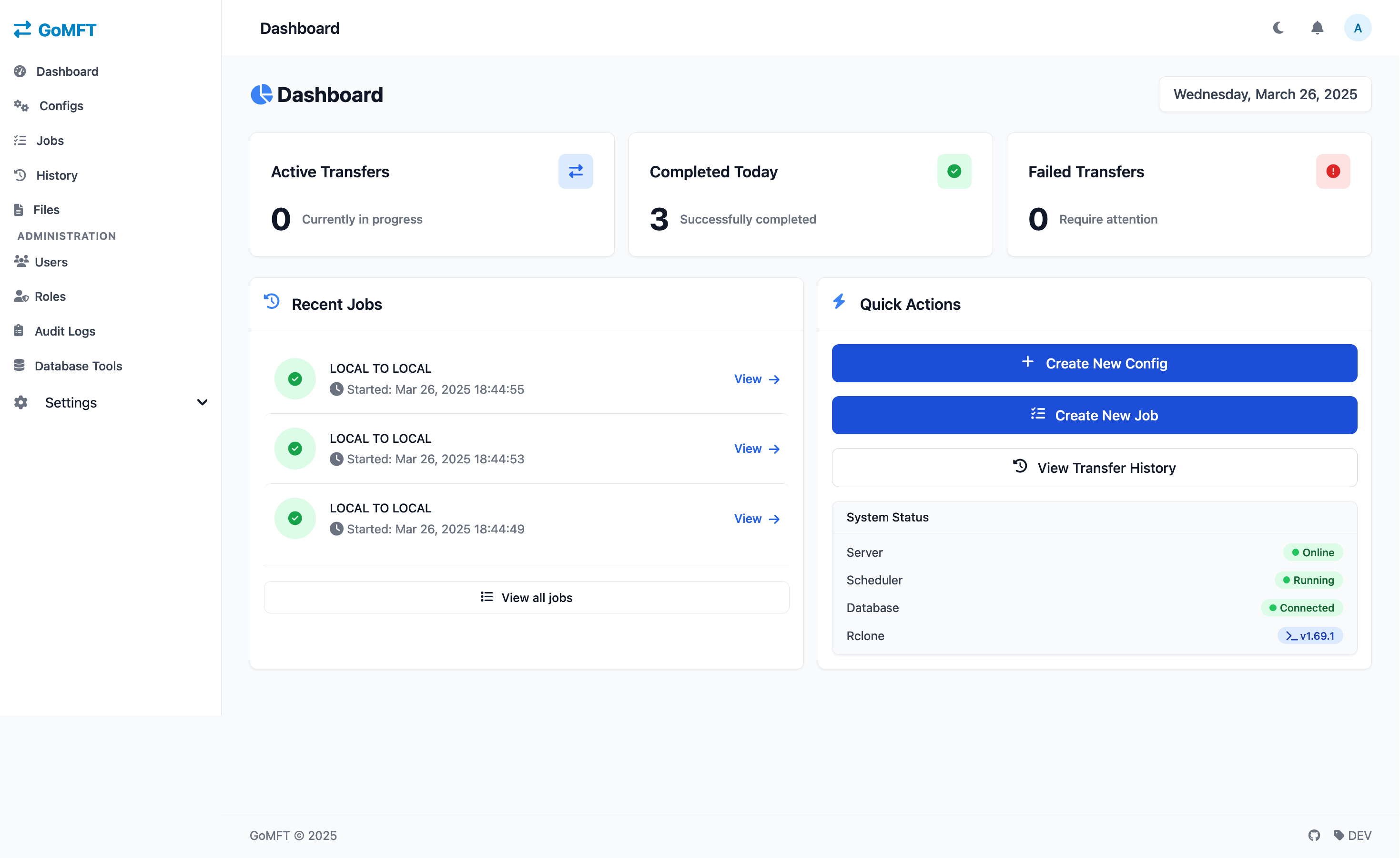 oMFT Dashboard