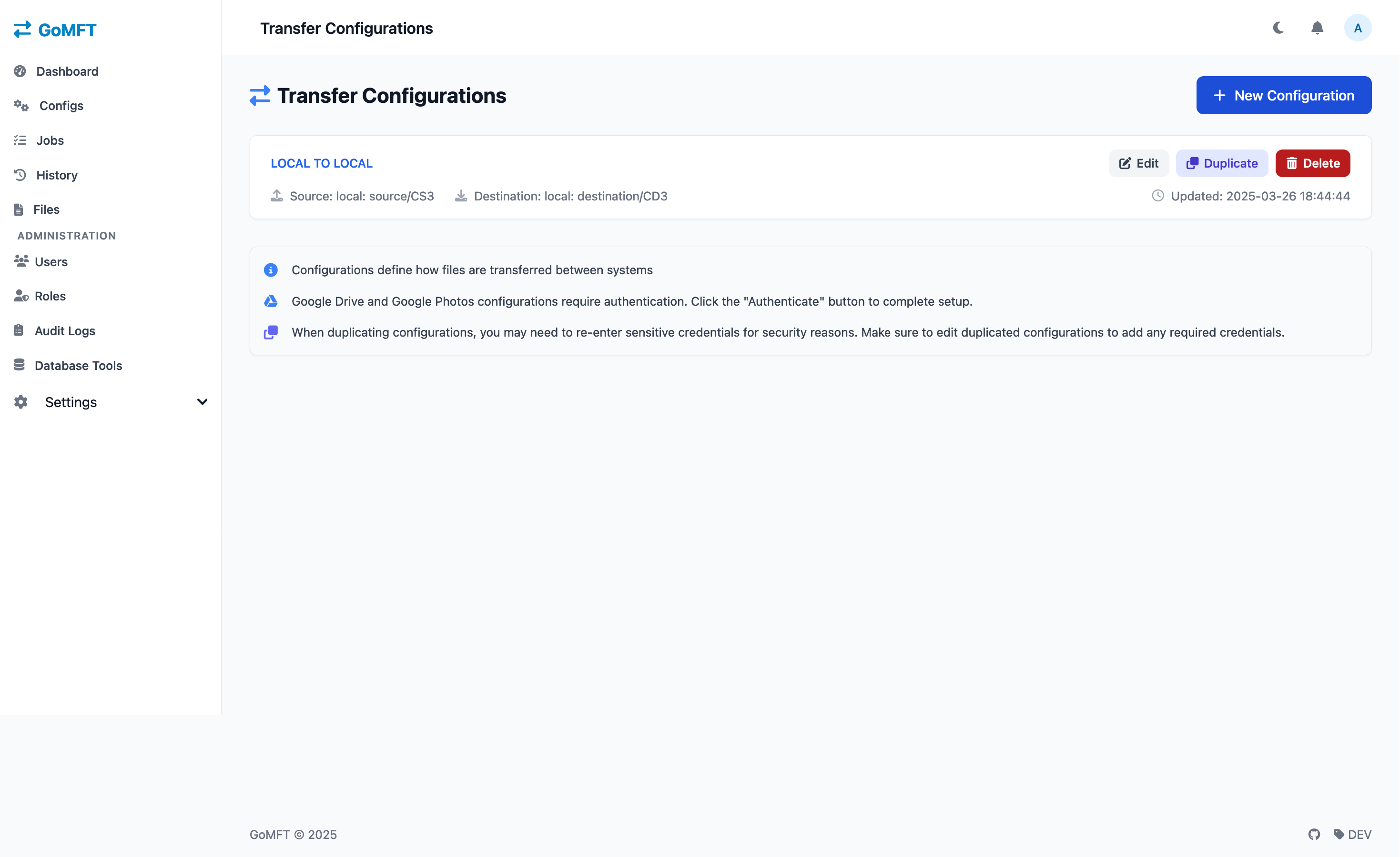 Create Transfer